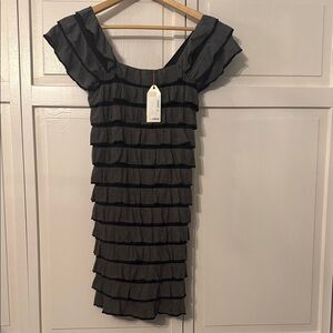 Chic Black Layered Midi Dress